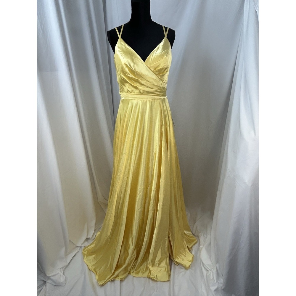 Dancing Queen Yellow A-Line‎ Prom Dress XL Flowing Formal Evening Gown Belle